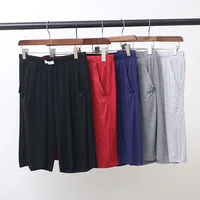 Fdfklak Summer Short Sleep Bottoms Men Soft Modal Home Shorts For Men Black/Gray Pajamas Pants Fashion Plus Size L-4XL