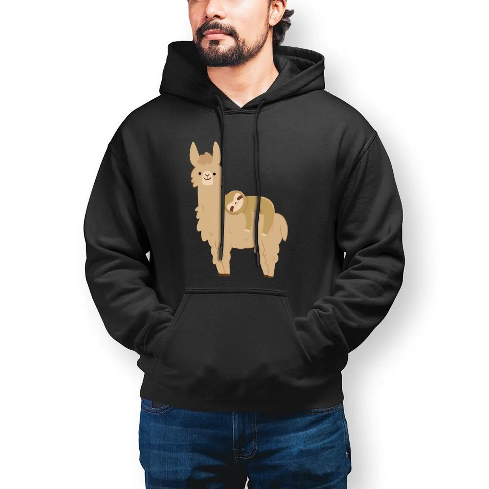

Sloth Hoodie Loose Warm Hoodies Casual Long Length Cotton Pullover Hoodie Men X
