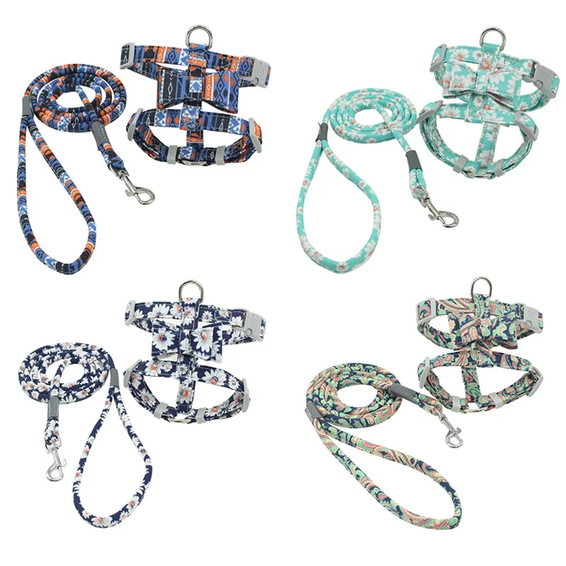 Комплект шлейки и поводка для домашних животных в японском стиле