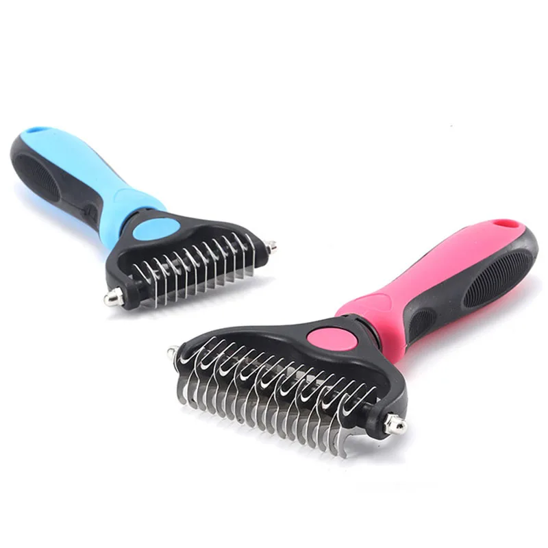 

New Pet Removal Comb For Dog And Cats Double-sided Rake Professional Grooming Combs Puppy Large Dogs Hair Open Knot Harrow Knife