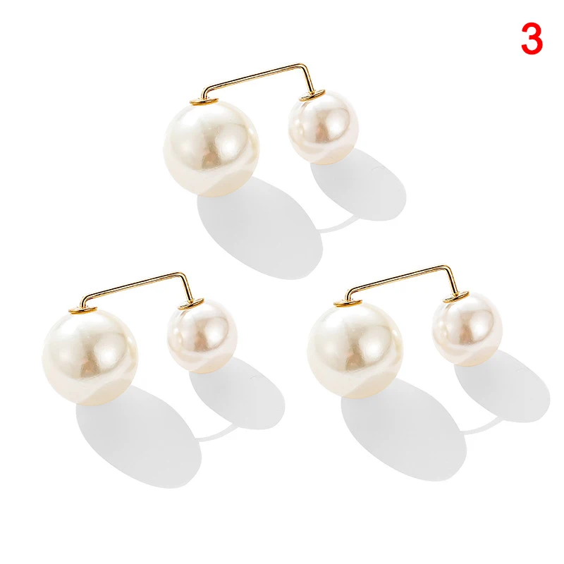 3 шт Сплав Брошь двойная имитация жемчужная брошь набор женский свитер кардиган