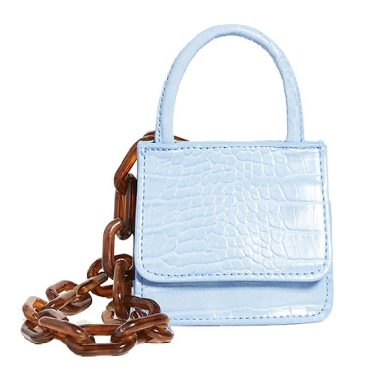 Новинка 2020 модная сумка мессенджер через плечо с акриловой цепочкой женская