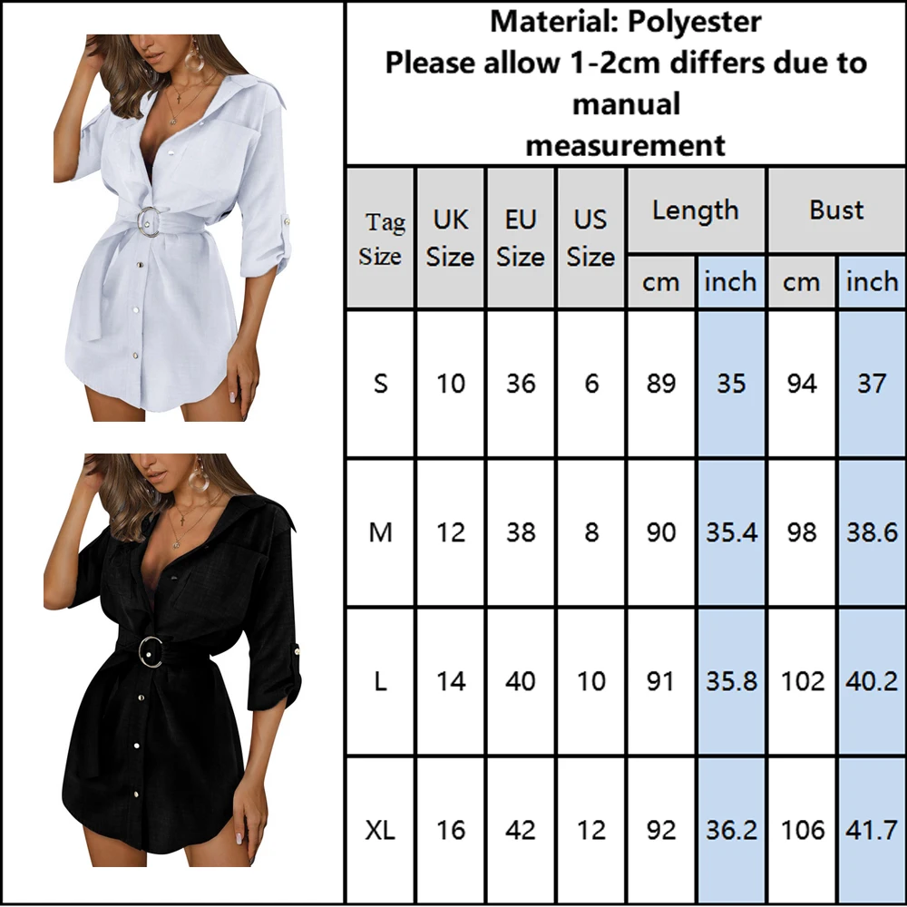 

Long Sleeve Shirt Dress 2020 Summer Boho Beach Dresses Women Casual Solid A-line Mini Party Dress Pocket Button Lace-up Vestidos