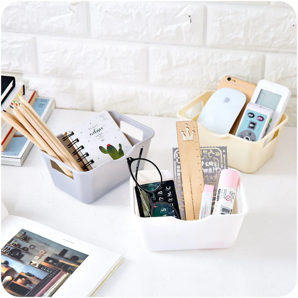 Вместительная Косметическая пластиковая офисная настольная коробка для