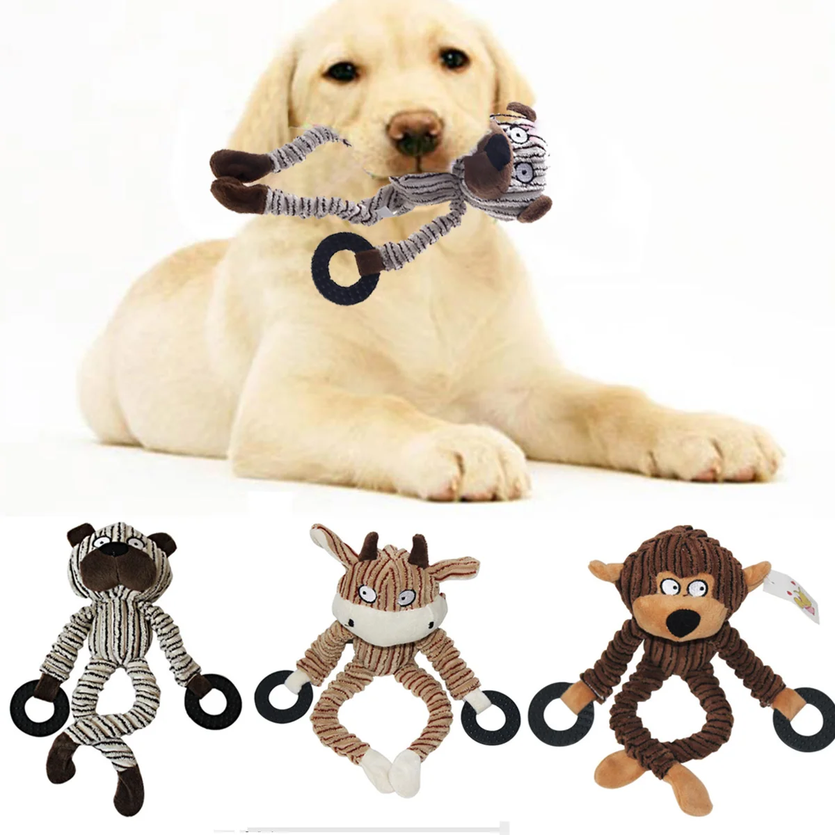 Dog Toys Pet Puppy Chew Squeaker Animal Designs Squeak Plush Sound Toy Pet Products For Small Dogs Pets