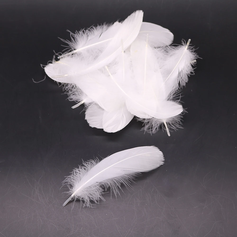 100 шт. натуральный белый гусиных перьев для поделок свадебных платьев
