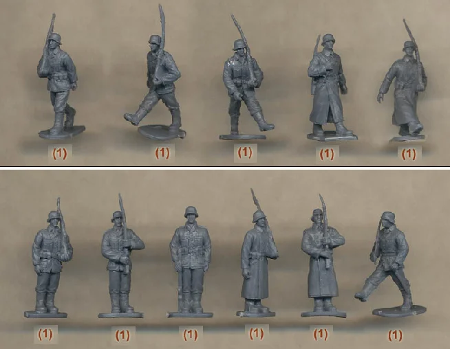 Супер Мини 1/72 фигурка из ПВХ ww2 германский контрольный парад 11 шт./компл.|Игровые
