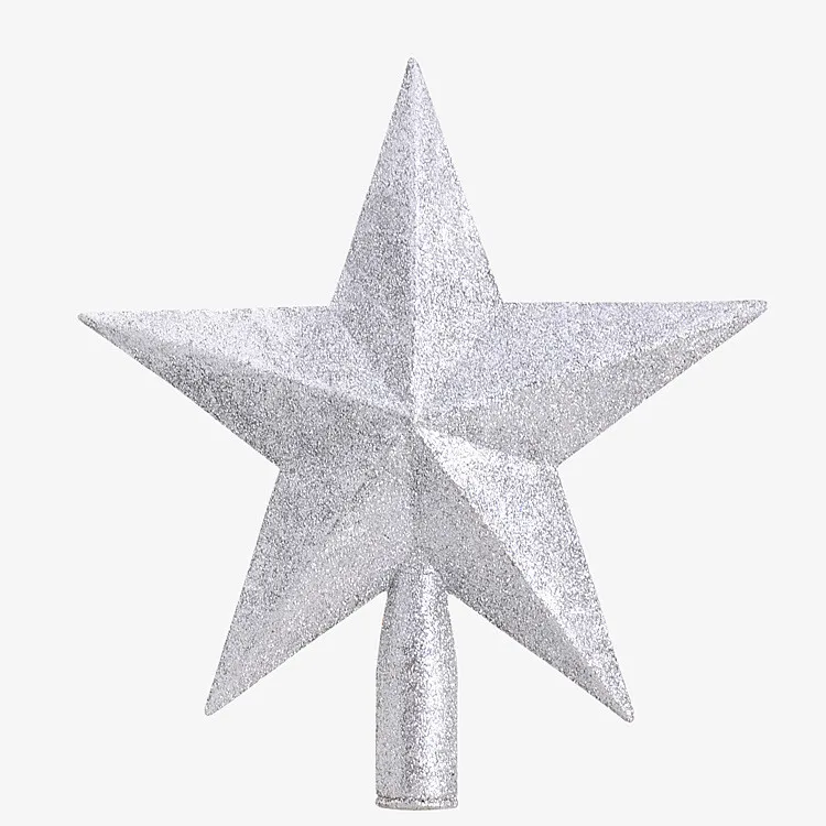 20cm Silver 5,9 дюймов Горячая Золотая пудра Рождественская звезда Рождественская елка украшения Рождественская елка украшение Рождественская елка звезда - Цвет: 20cm Silver