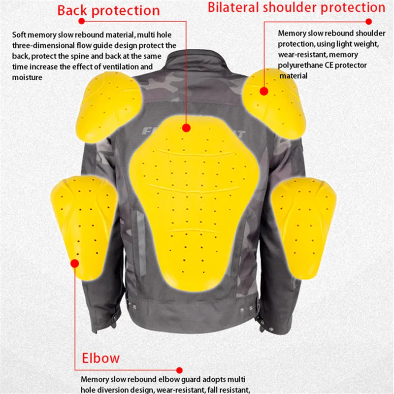 

SFK Windproof Motorcycle Jacket Waterproof Keep Warm Moto Motocross Coats Motorbike Riding Clothing Protective Gear Mens