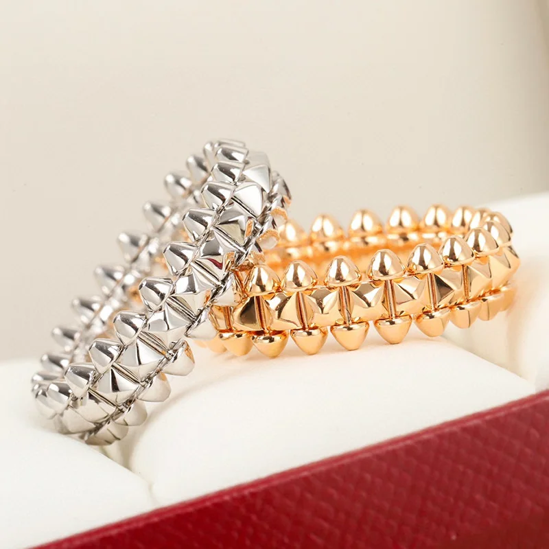 

Top Hot Brand Pure 925 Sterling Silver Jewelry Women Men Punk Rings Silver Rock Hip-hop Lozenge Rings Engagement Geometric Rings