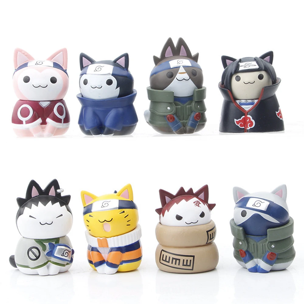 8 шт./комплект детские фигурки кошек из аниме Наруто | Игрушки и хобби