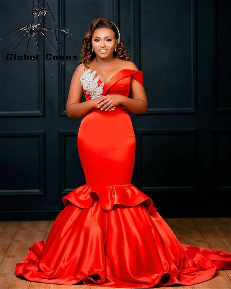 

Aso Ebi African Sweetheart Evening Dresses Long Luxury Appliques Formal Dress For Women Elegant Prom Gowns Tiered Robe De Fiesta