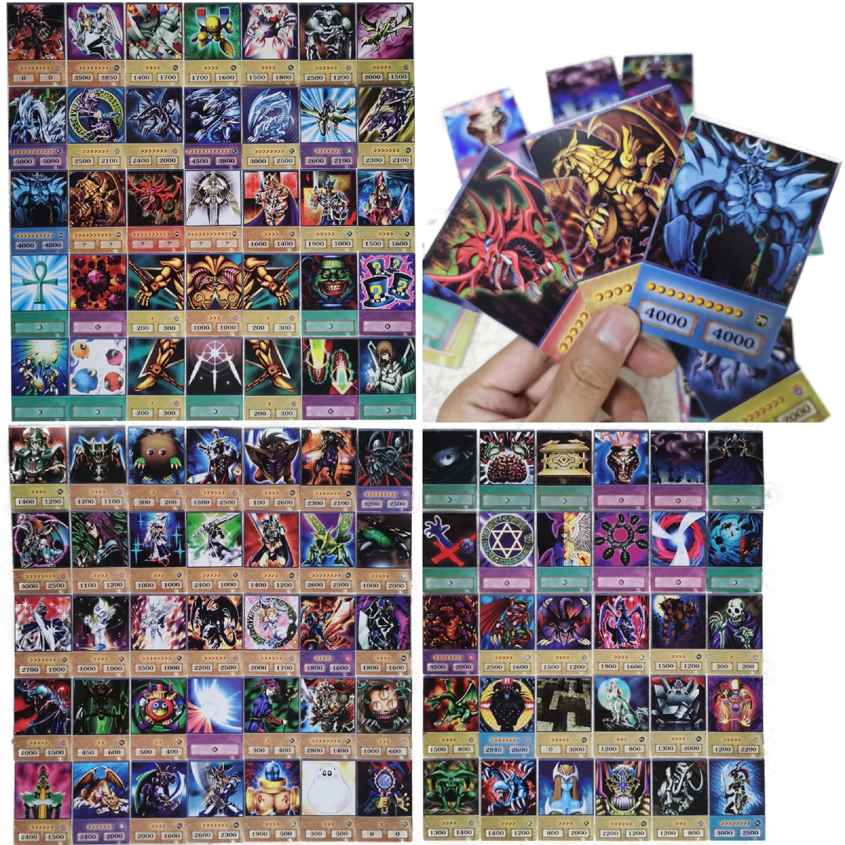 Yu-Gi-Oh 100 Different Anime Style Card Blue Eyes Dark Magician Exodia Obelisk Slifer Ra Yugioh DM Classic Proxy DIY | Игрушки и хобби