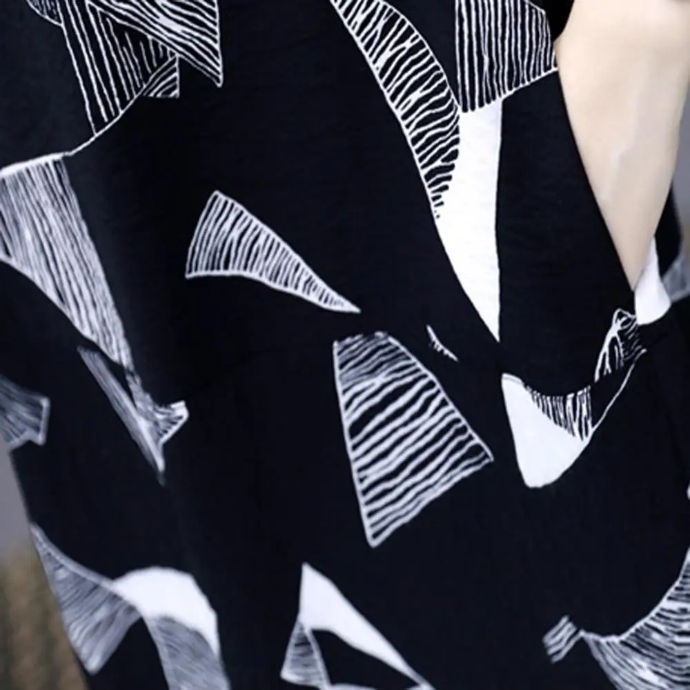 Женское повседневное мини платье с принтом летнее свободное круглым вырезом и