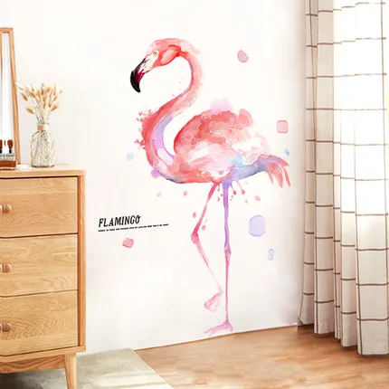 2019 новые 84*126 см Фламинго ПВХ креативные наклейки на стену плакаты с птицами и