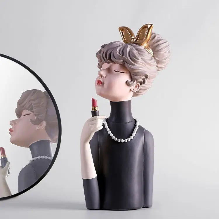

New Modern girl statue creative decoration Nordic light style home decoration accessories living room cabinet desktop crafts