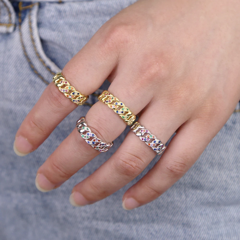 Оптовая продажа регулируемое звено цепи кольцо для женщин девушек серебряный