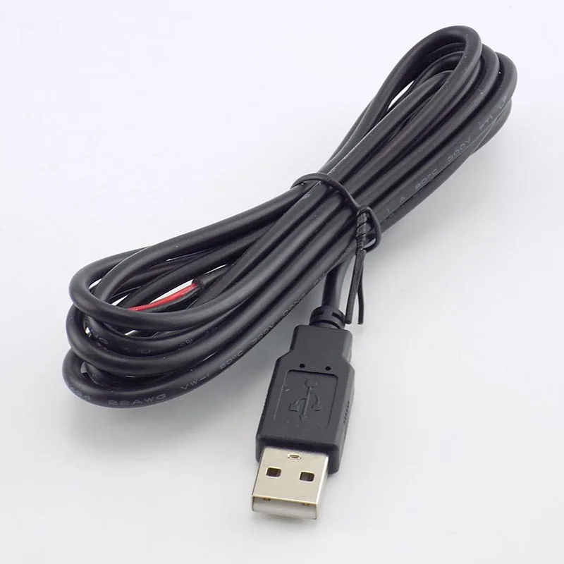 0.3/1/2M DC 5V USB 2.0 Type A Male 2 Pin Cable Power Supply Adapter Charge for Smart Devices DIY Connector Wire L19 | Безопасность и