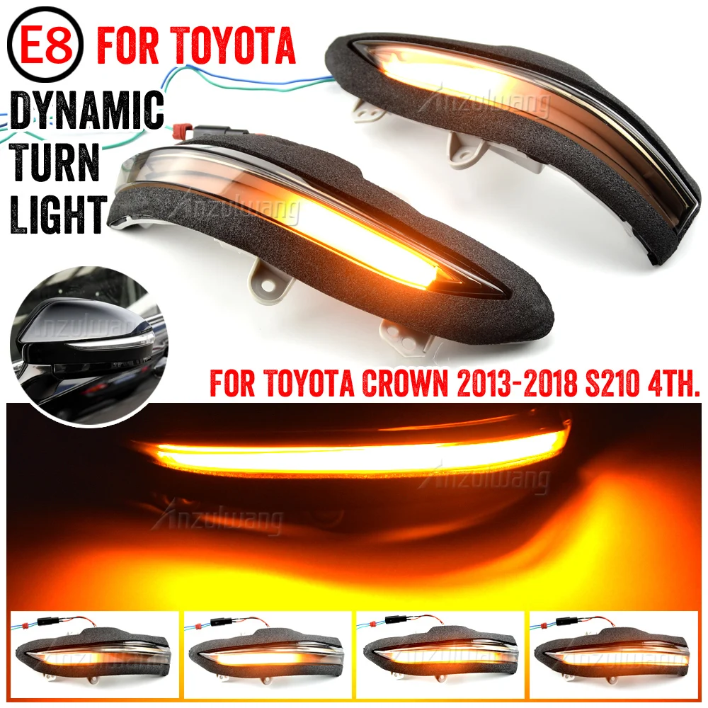 

Для Toyota Crown 2013-2018 S210 4-го поколения. Автомобильный светодиодный динамический поворотный сигнальный фонарь для бокового зеркала заднего вида ...