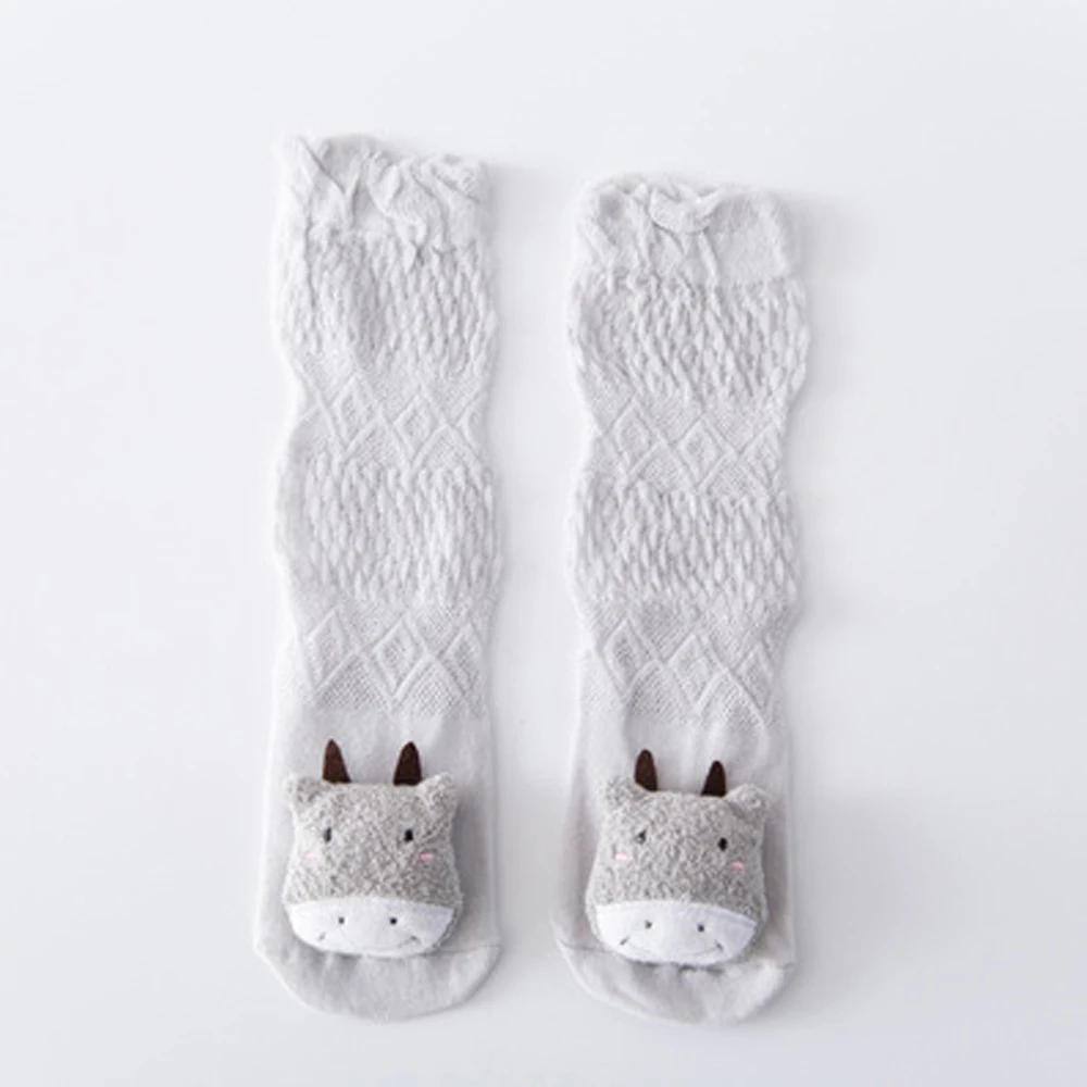 

0-3T Newborn Baby Girl Middle Tube Socks Cartoon Knee High Long Cotton Lace Mesh Baby Socks Comfortable Children Princess Sock