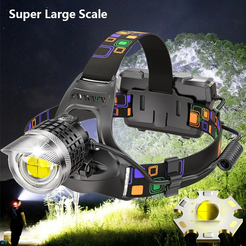 

600000 LM High Power XHP100 1500M Head Lamp 18650 XHP90.2 Led Headlight Rechargeable USB Head Flashlight Zoomable Outdoor Light