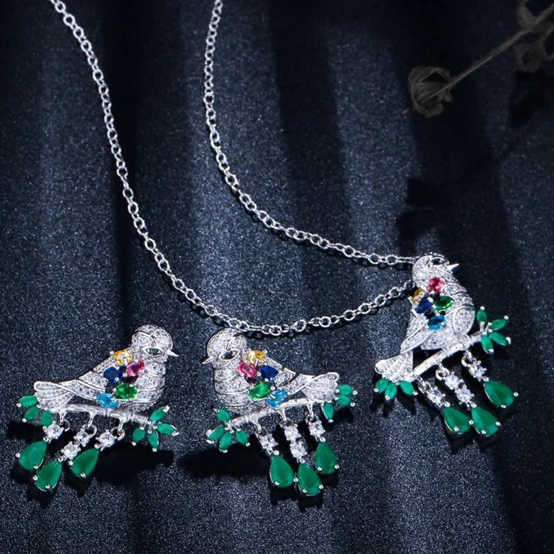 Pera уникальные модные женские серебряные ювелирные изделия с птицами большой