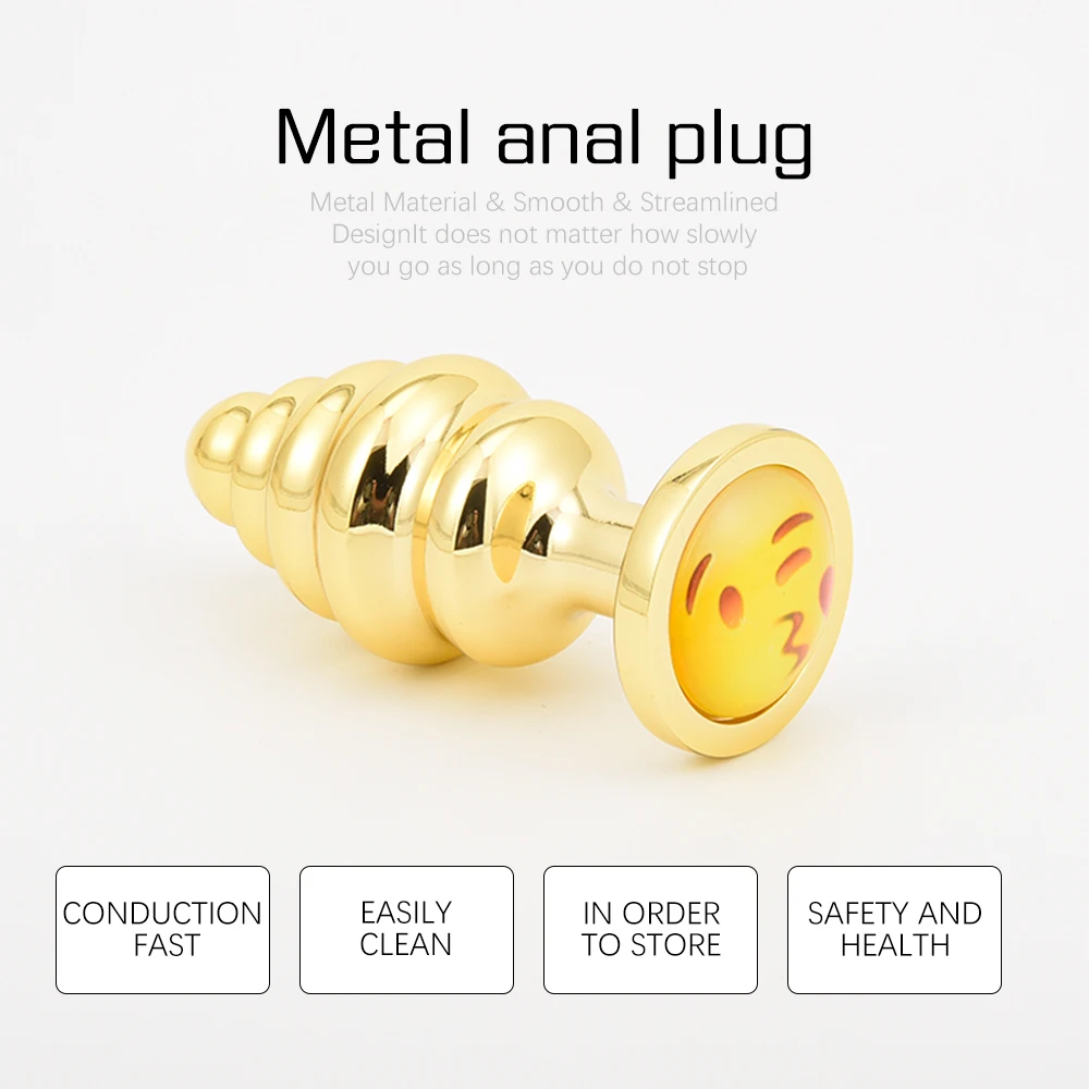 Гладкая металлическая Анальная пробка из нержавеющей стали женский анальный