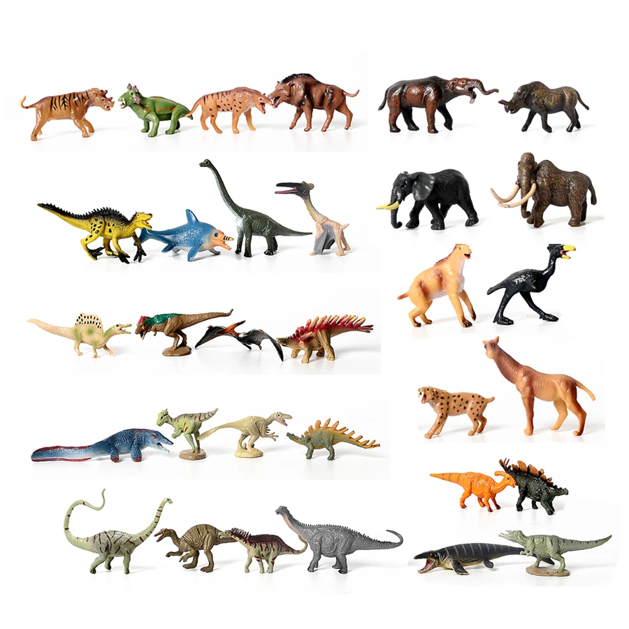 MINI Prehistoric Dinosaur Mosasaur T-Rex Daeodon Moropus Mammoth  Sabretooth  Animals Figures Model Collection Educational Toys