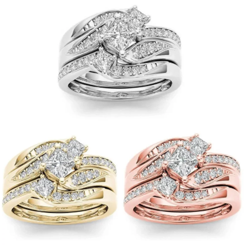 

Cross Crystal Rings for Women Hand Jewelry Ring Female Rose Golden Engagement Ring Femme Ladies Simple Rings Gifts wholesale