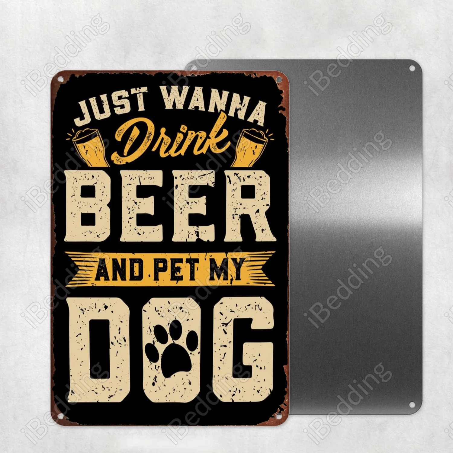 

Картина для украшения стен в виде пива и собаки