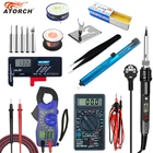 Электрический паяльник 80 Вт 110 В220 В с регулируемой температурой, сварочный паяльник, наладочная станция, аксессуары для паяльника