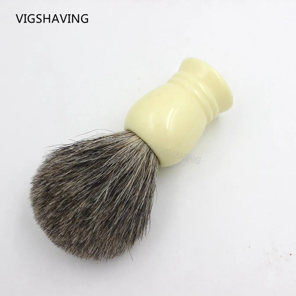 VIGSHAVING Begie каучуковая рукоятка серый чистый Барсучий помазок для бритья