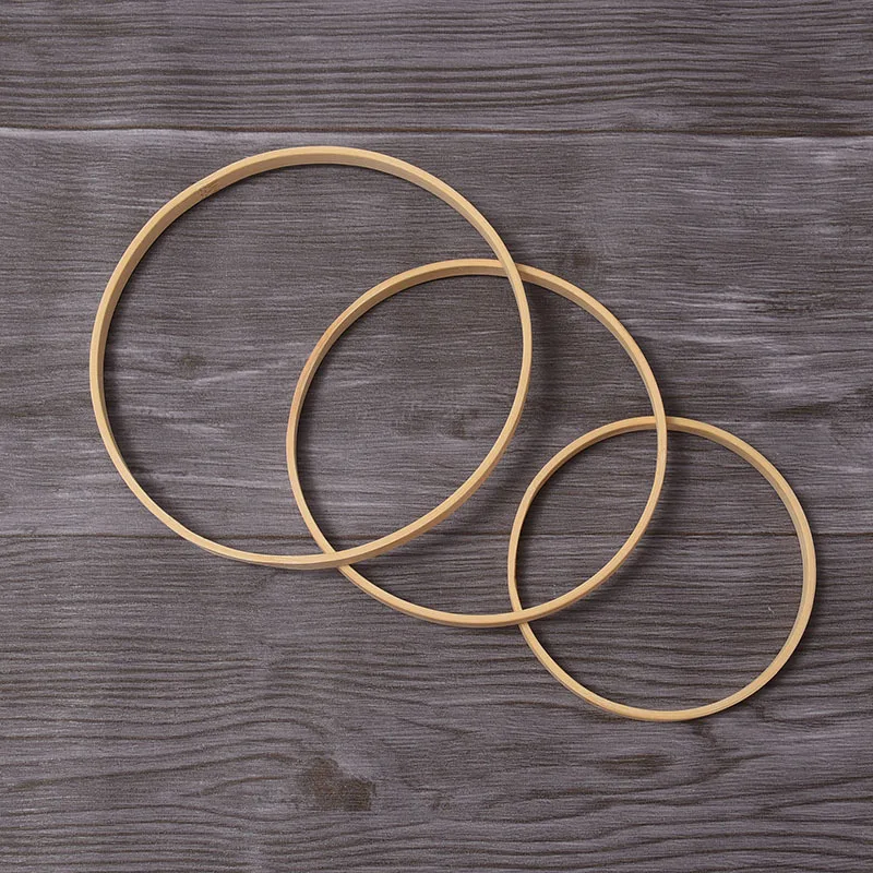 5Pcs Floral Wreath Hoop Wooden Frame DIY Dream Catcher Making Supplies Wedding Christmas Wood Macrame Circle Decor - купить по