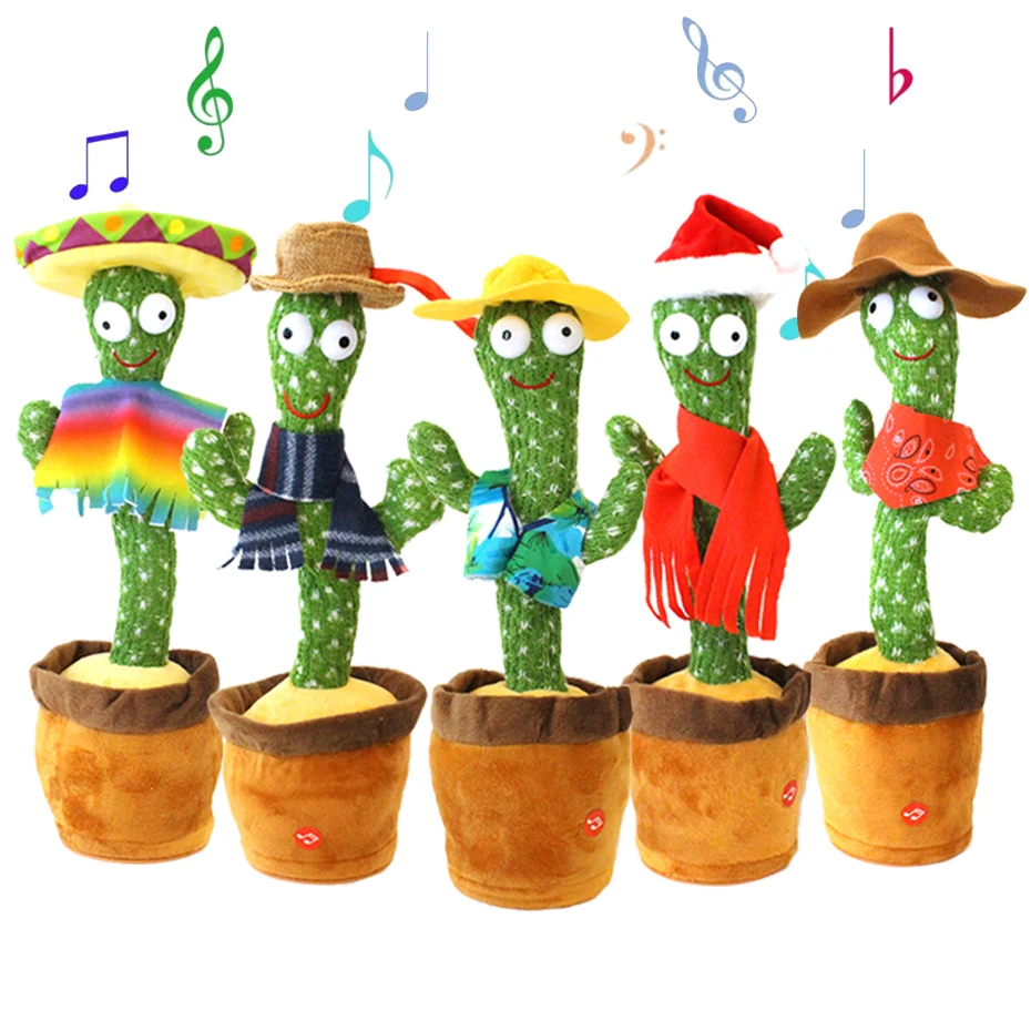 

Cactus Plush Toy Electric Singing 120 Songs Dancing And Twisting Cactus Luminous Recording Learning To Speak Twisting Plush Toy