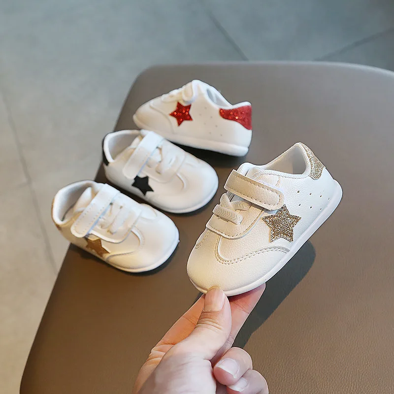 

Fashion Kids Cute Star Baby Shoes Newborn Sneakers Toddler Shoes for Boy Girls Soft Soled Anti Slip Spring Autumn First Walkers