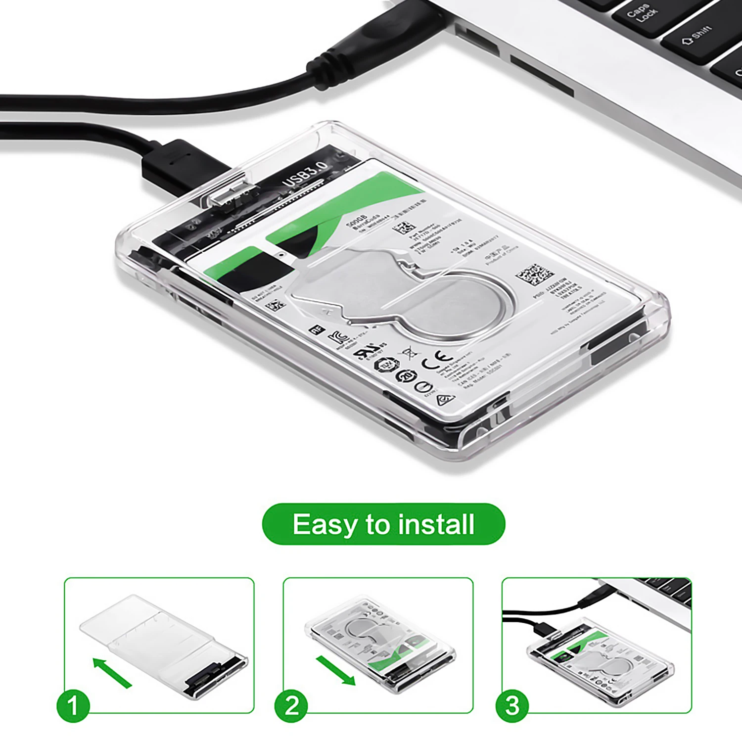 Высокоскоростной корпус Bevigac USB3.0 для внешнего жесткого диска чехол хранения 2 5