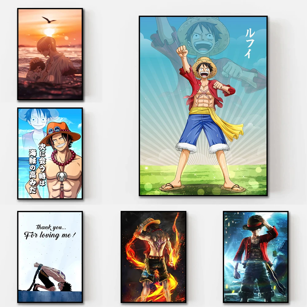 

One Piece Dragon Ball Naruto Anime Art Poster Classical Comic Luffy Canvas Painting Manga Wall Art Kids Room Home Decoration