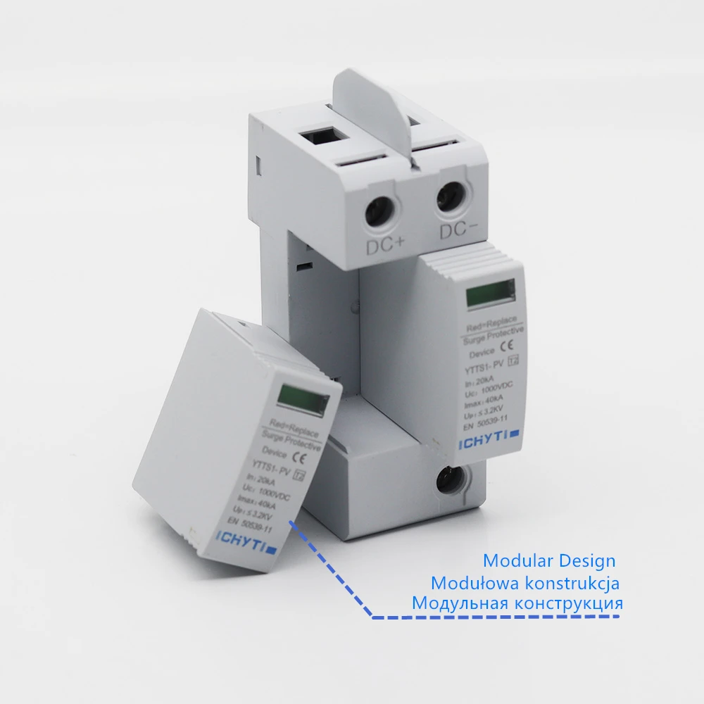 SPD Replace Module for DC 600V 1000V 1500V 2P 20~40KA Surge Protective Device Arrester Protector Core |