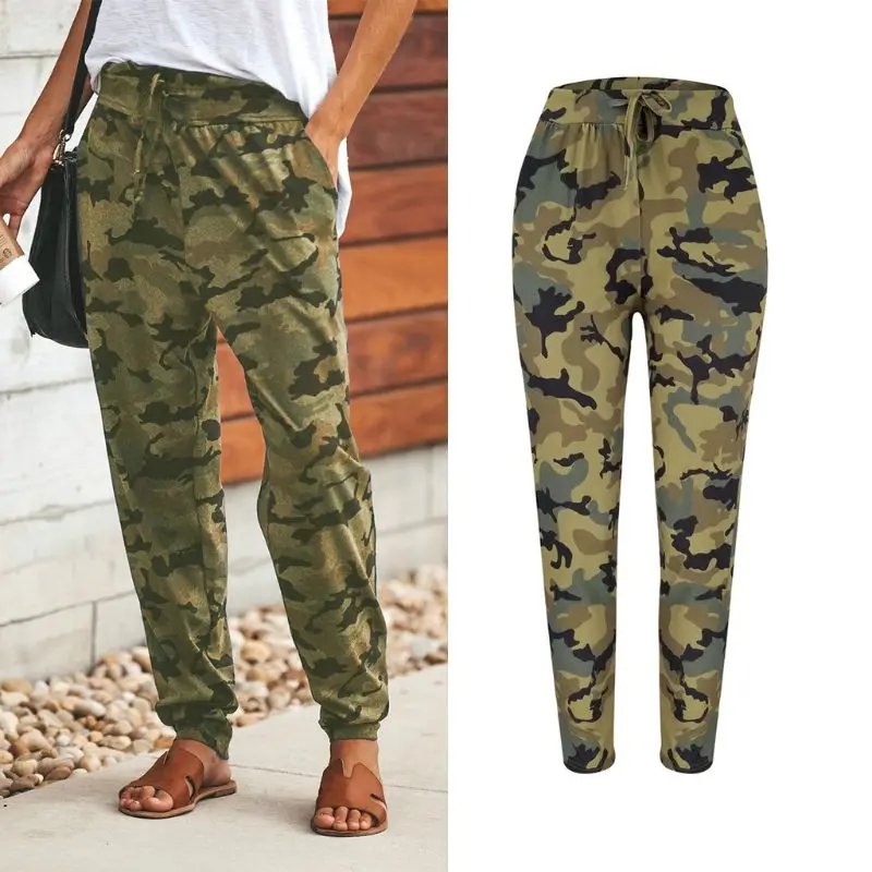 Женские камуфляжные брюки-карго свободные шаровары спортивный костюм для бега