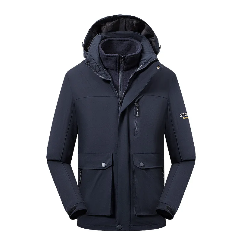 

Autumn and Winter New Style Raincoat Jacket Men and Women Three-in-One-Piece Windproof Waterproof and Breathable Outdoor Ski Sui