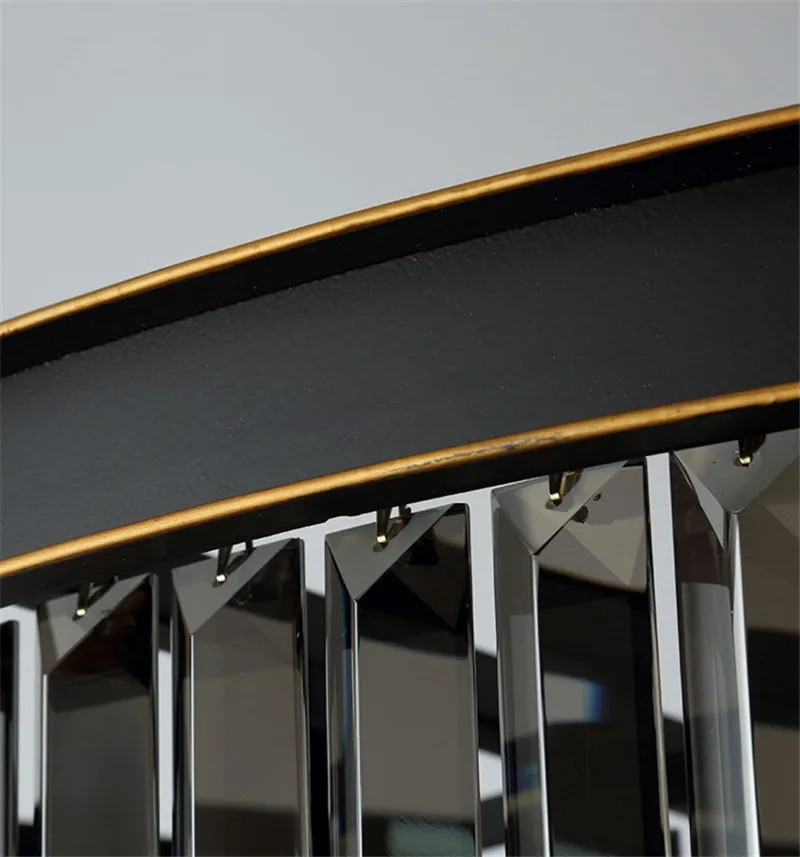 Роскошная хрустальная люстра Smoke K9 Современная круглая лампа для гостиной