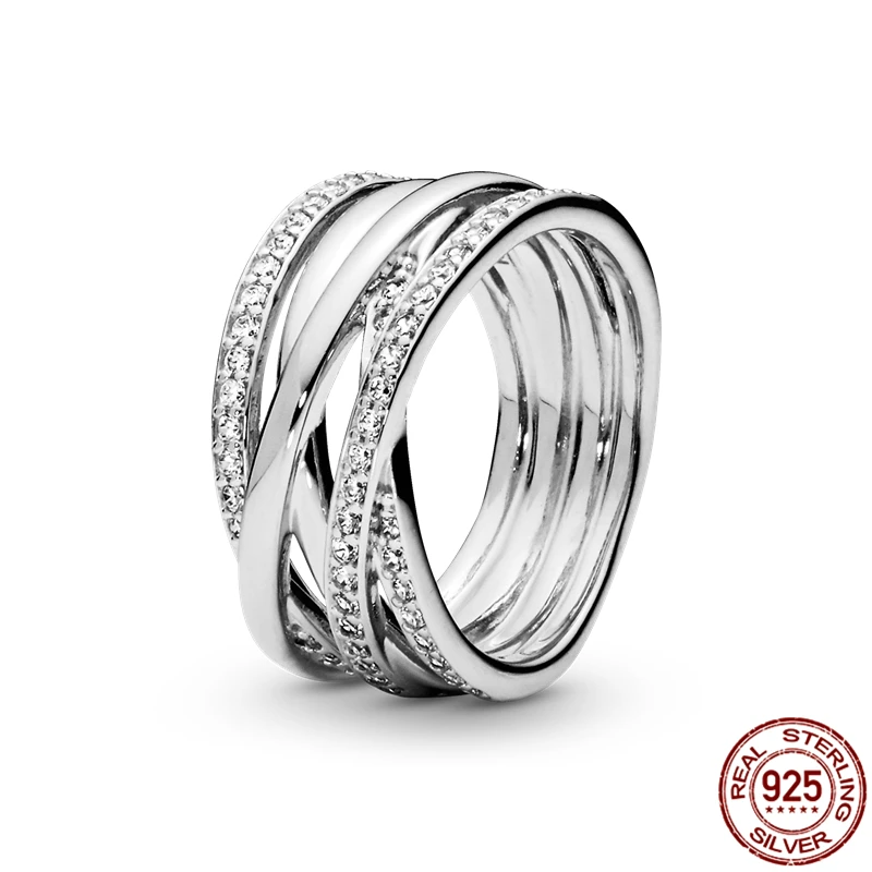 

Hot Selling 100% 925 Sterling Silver Women's Bright Polished Line Ring Engagement Wedding Jewelry CMR043