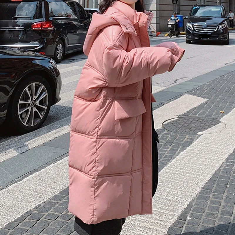 Sungtin Длинная утепленная парка с капюшоном пальто для женщин Зимняя теплая