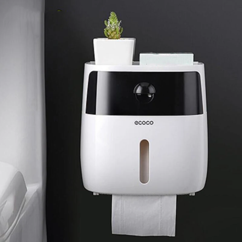 

Wall Mounted Bathroom Toilet Waterproof Tissue Box with Drawer Plastic Multifold Paper Towels Holder Storage Box Product
