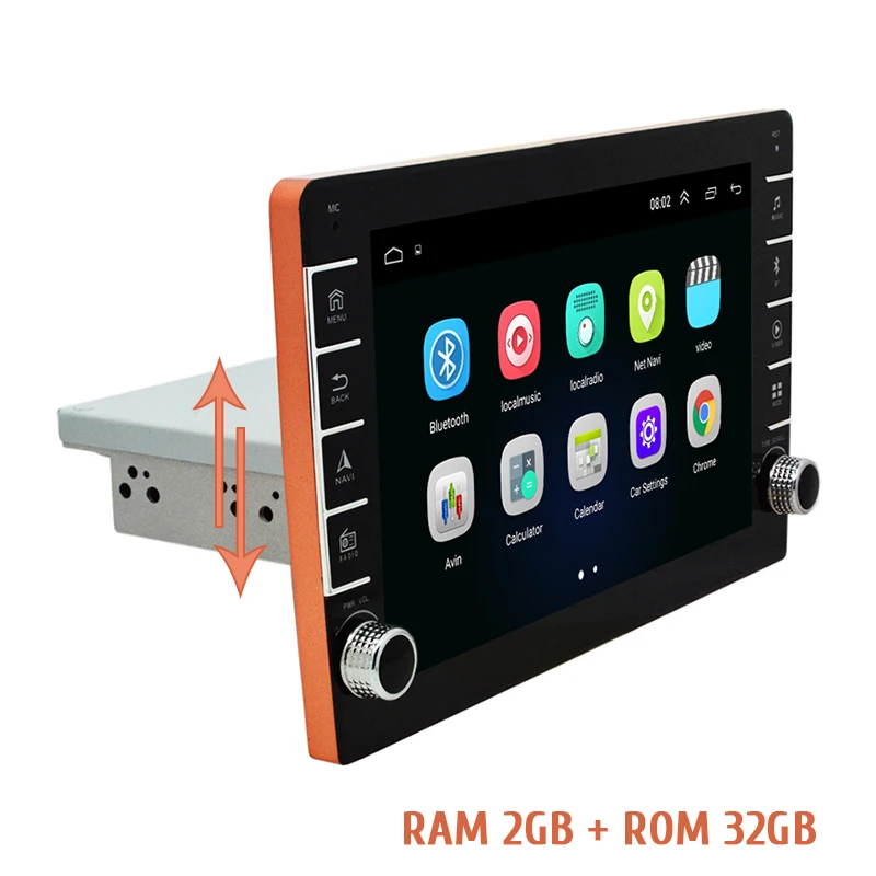 Radio Estéreo con GPS para coche, reproductor con Android 8,1, pantalla táctil de 9 pulgadas, 1DIN, 1080P, botón, cuatro núcleos, 2GB de RAM, 32GB de ROM, Wifi, ajustable