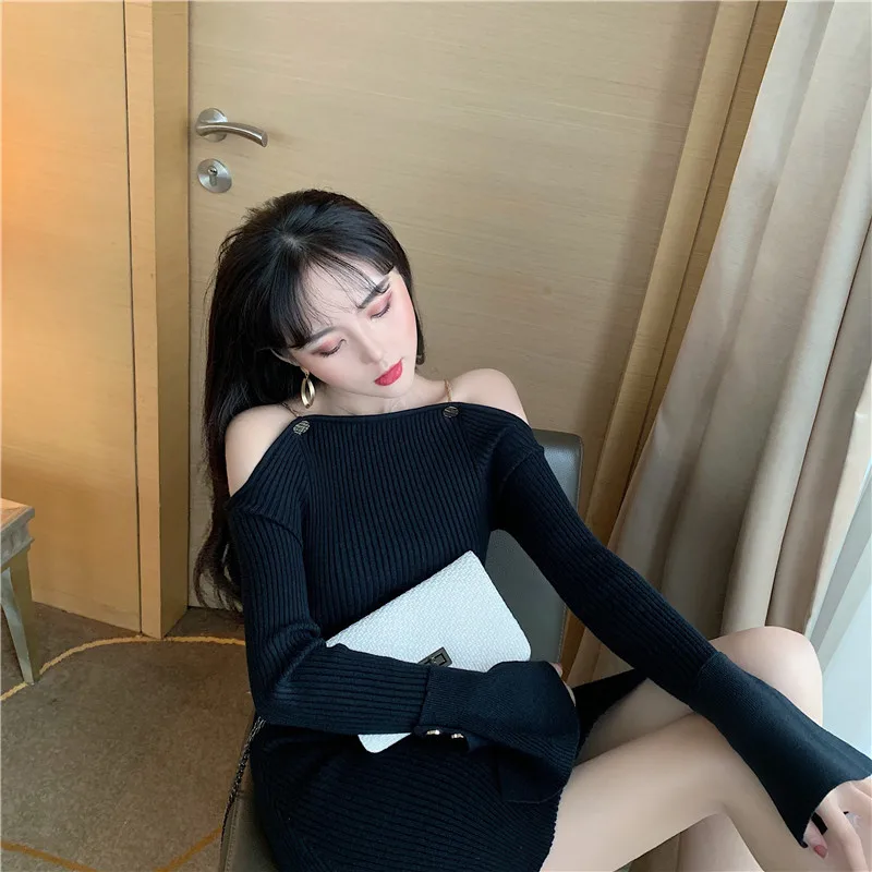 Сексуальное платье китайское шикарное однотонное черное красное Vestido с