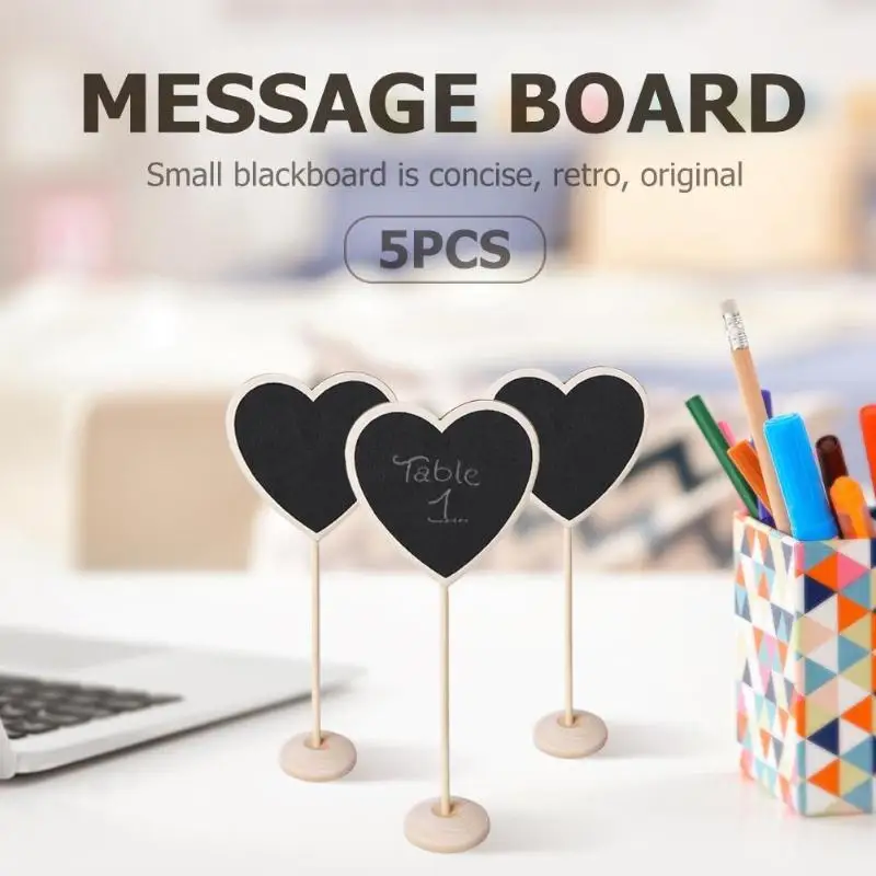 Новинка 5 шт. Мини Деревянные мелки доски знаки для записей свадебного украшения