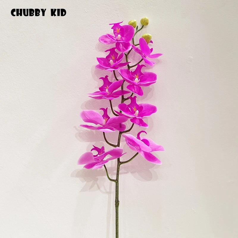 Koop Hi-Q Real Touch 9 Heads Kunstmatige Vlinder Orchideeën Groothandel Real Touch Vilt Bloemen Bruiloft Decoratieve Phalaenopsis 12 Stks/partij