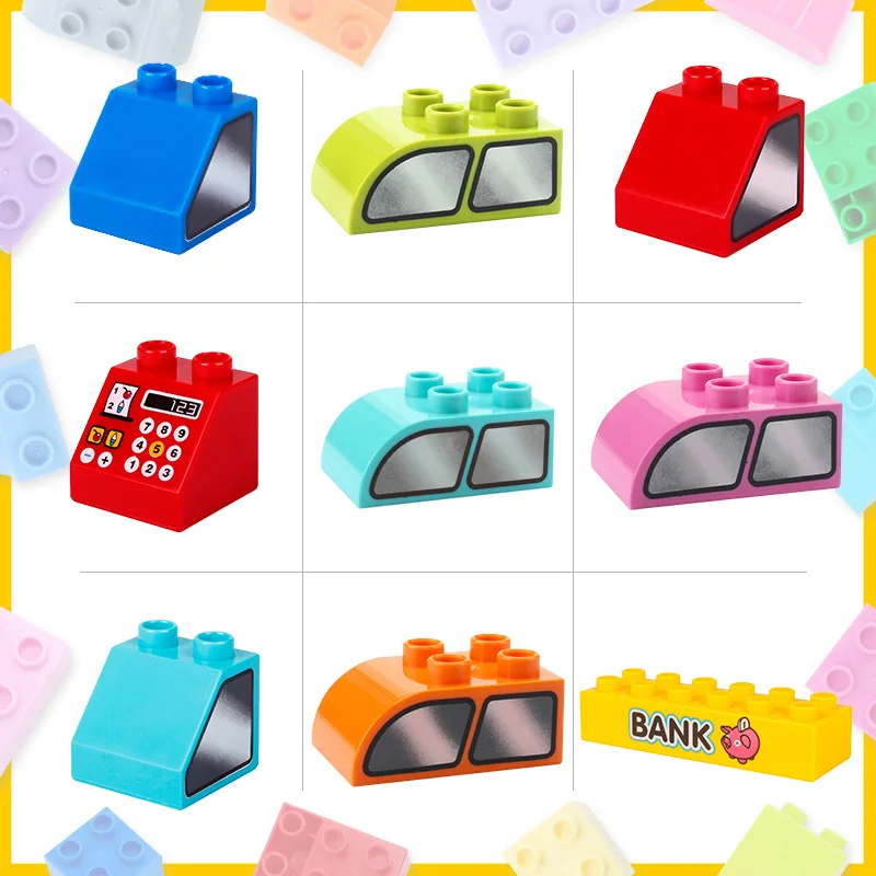 

4PCS Big Building Blocks Accessories Compatible Large Bricks Set Children Kids Car Transportation Window MOC DIY Educational Toy