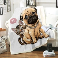 dog animal cartoo pattern funny anime blanket 3d full printed wearable blanket adult kids fleece blankets drop shippng style